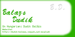 balazs dudik business card
